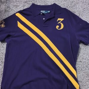 Ralph Lauren Purple Polo with Yellow Stripes